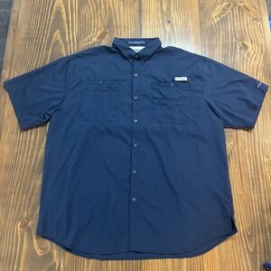 Columbia PFG Tamiami Men's 3XT Blue Omni-Shade Fishing Shirt 🎣☀️